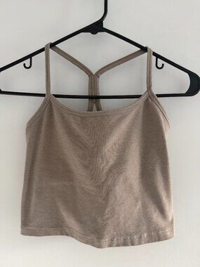 Beyond Yoga Cropped Tank Top Taupe Racerback – Size Small